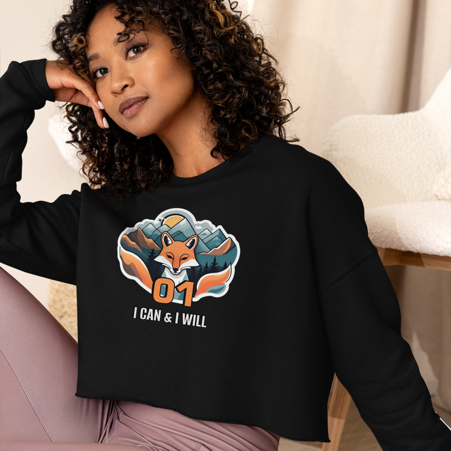 Fox 01 Crop Sweatshirt