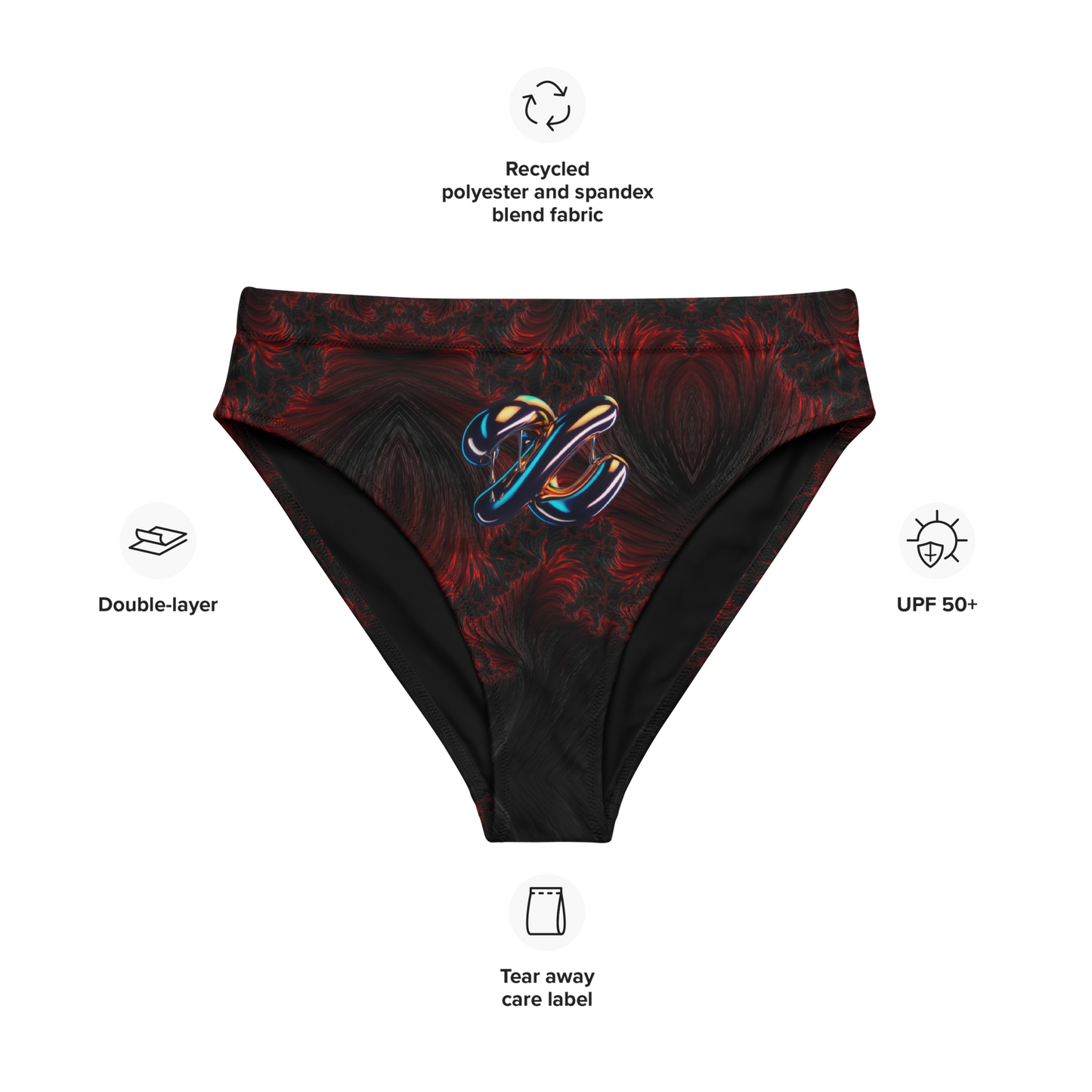 Recycled high-waisted bikini bottom