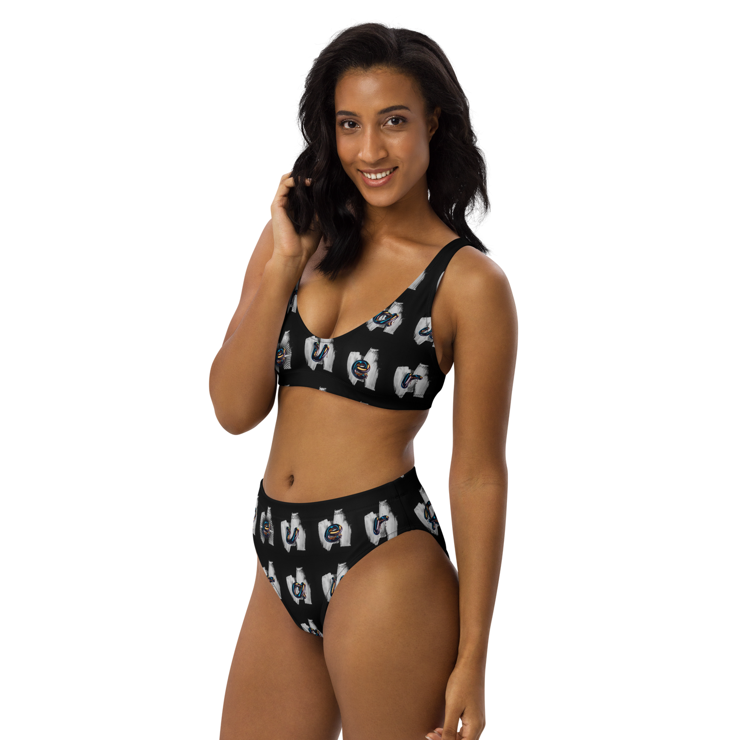 Chromatic Paint High-Waisted Bikini