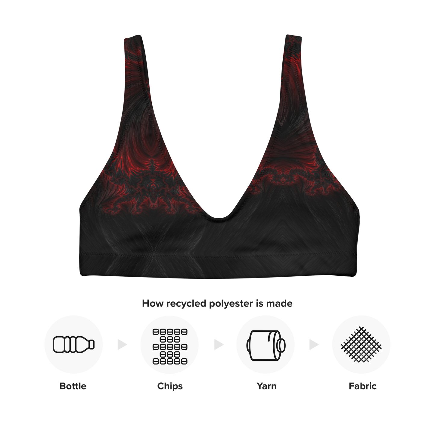Recycled padded bikini top
